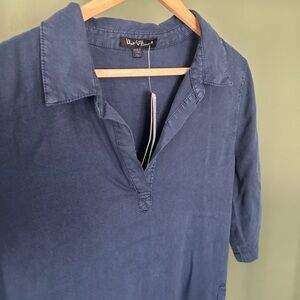 Robert Graham Navy Blue Tencel Dress